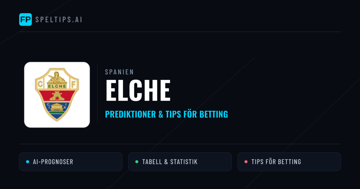 Elche Prognoser & Statistik