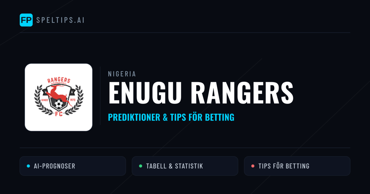 Enugu Rangers Prognoser & Statistik