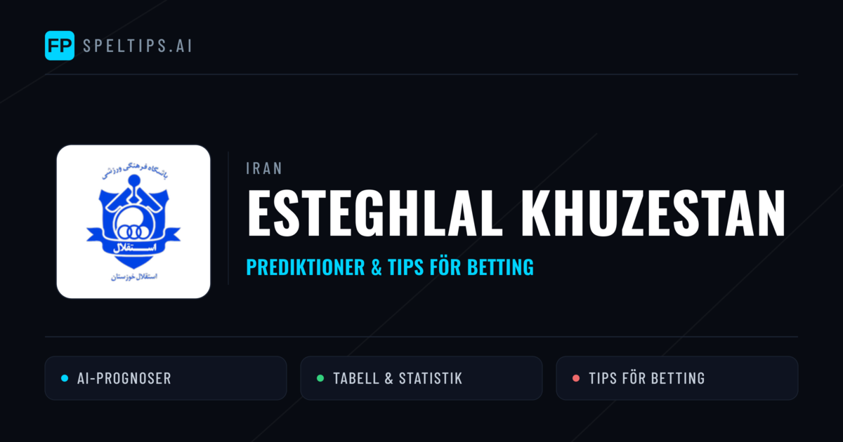 Esteghlal Khuzestan Prognoser & Statistik