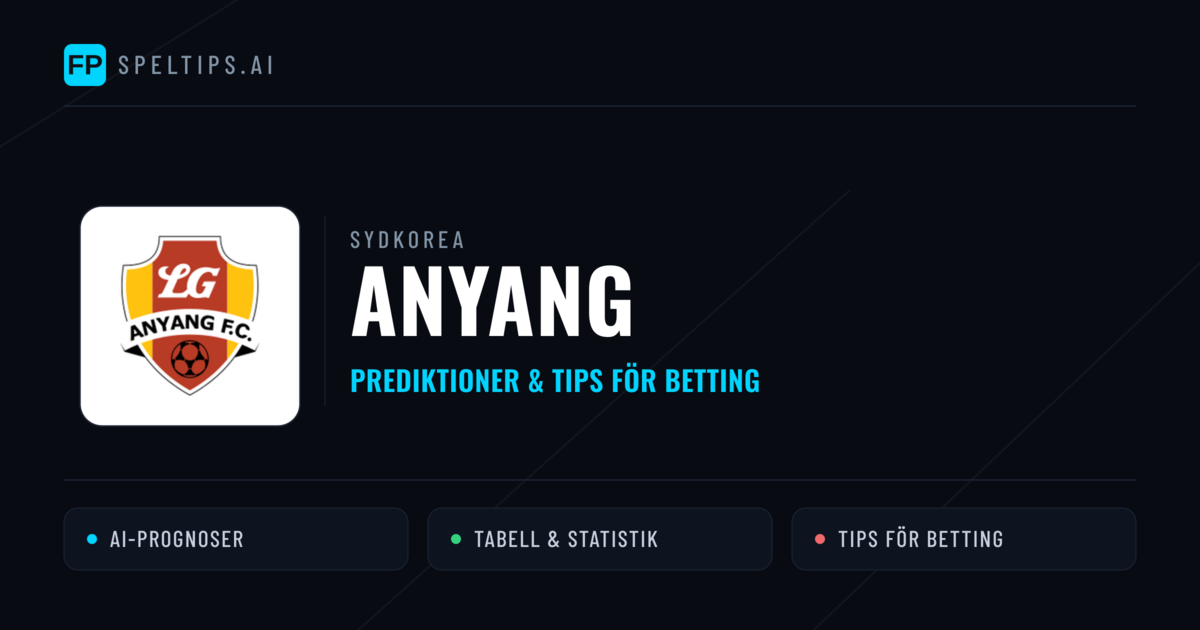 Anyang Prognoser & Statistik