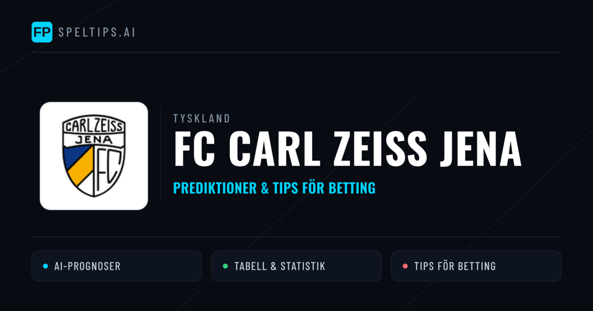 FC Carl Zeiss Jena Prognoser & Statistik