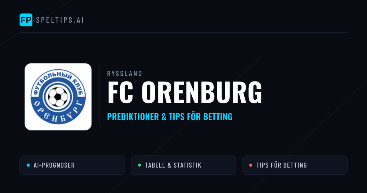 FC Orenburg Prognoser & Statistik