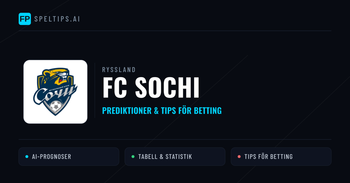 FC Sochi Prognoser & Statistik