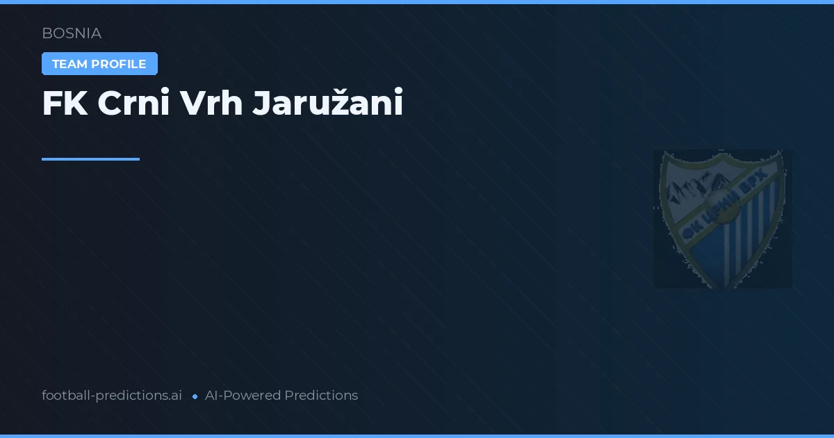 FK Crni Vrh Jaružani Prognoser & Statistik