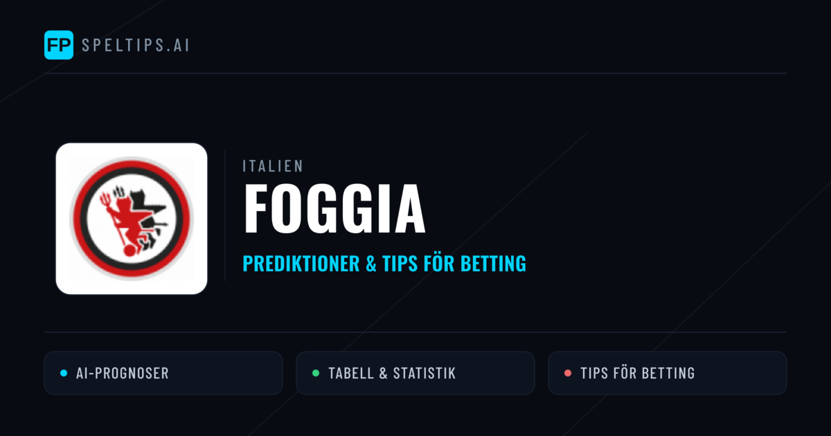 Foggia Prognoser & Statistik