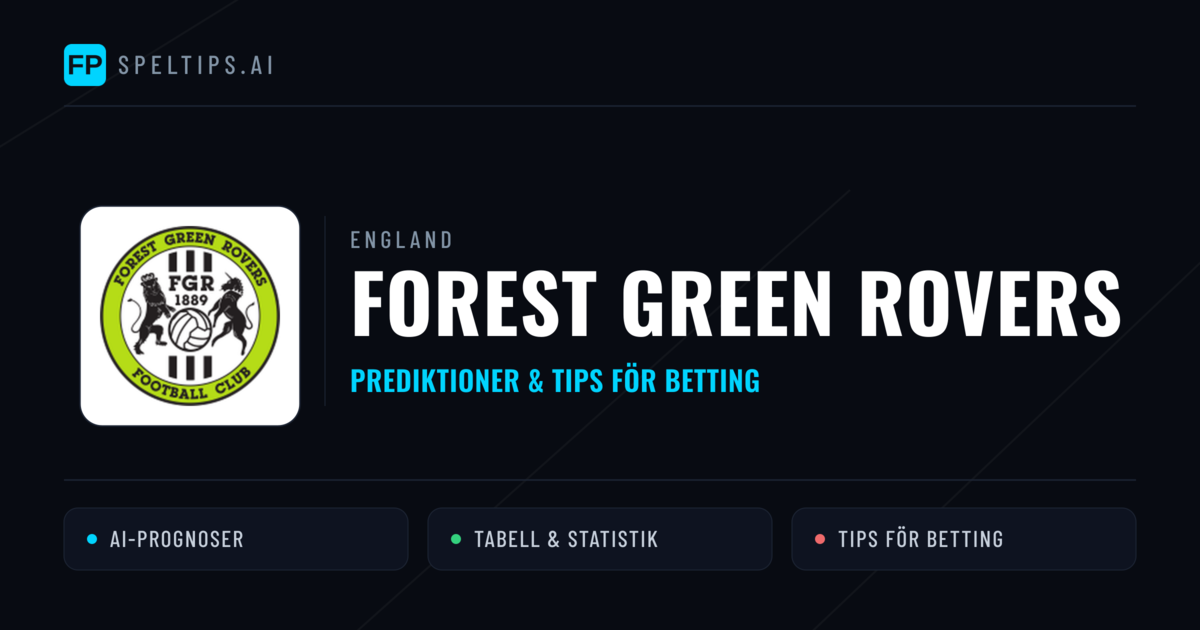 Forest Green Rovers Prognoser & Statistik