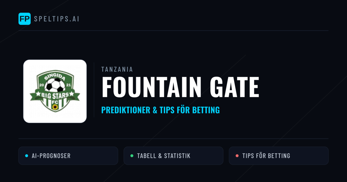 Fountain Gate Prognoser & Statistik