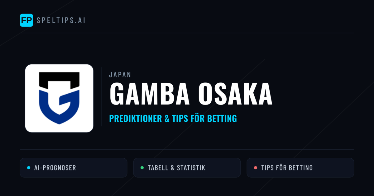 Gamba Osaka Prognoser & Statistik