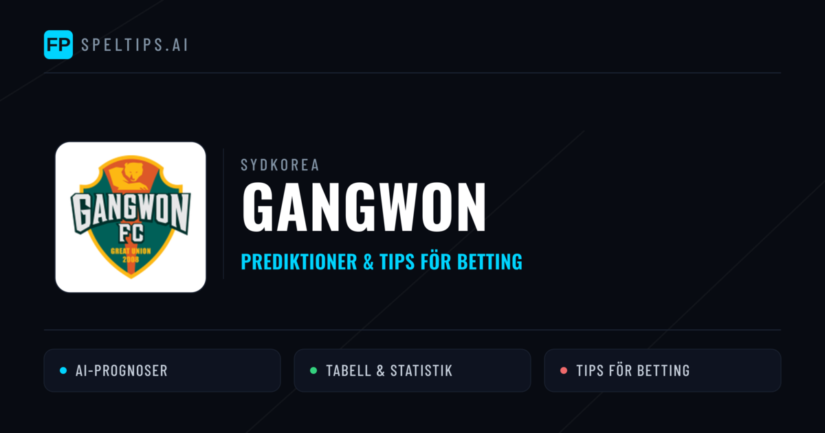 Gangwon Prognoser & Statistik