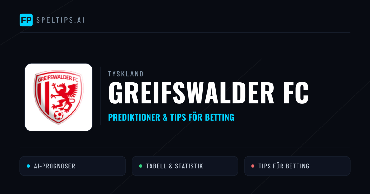 Greifswalder FC Prognoser & Statistik