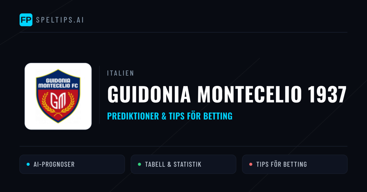Guidonia Montecelio 1937 Prognoser & Statistik
