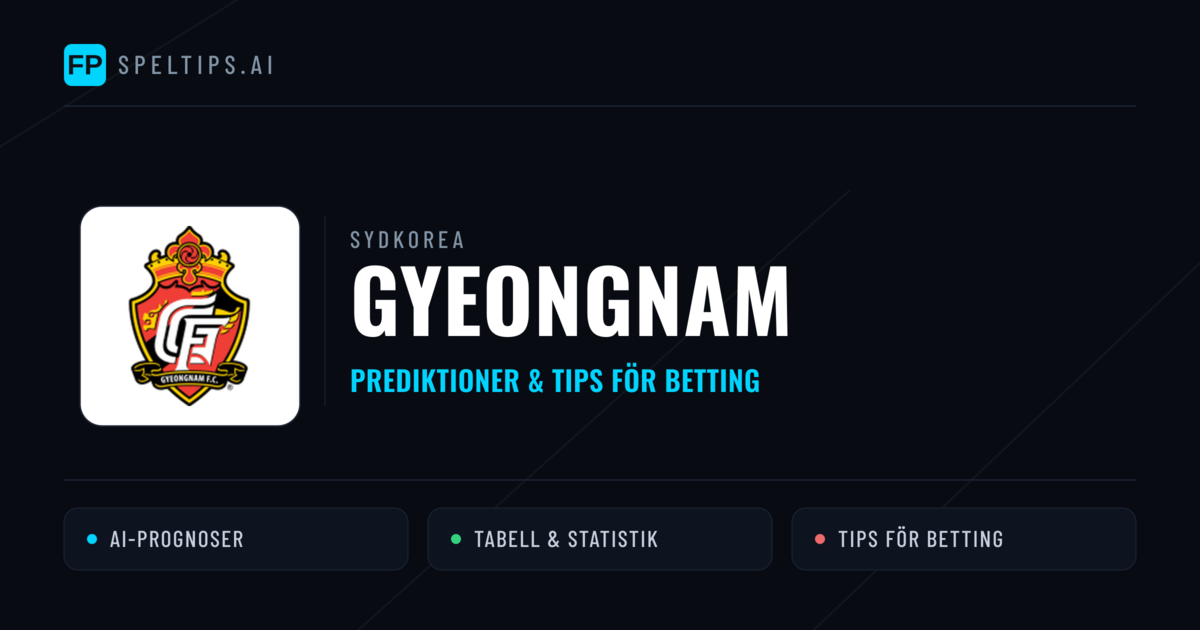 Gyeongnam Prognoser & Statistik