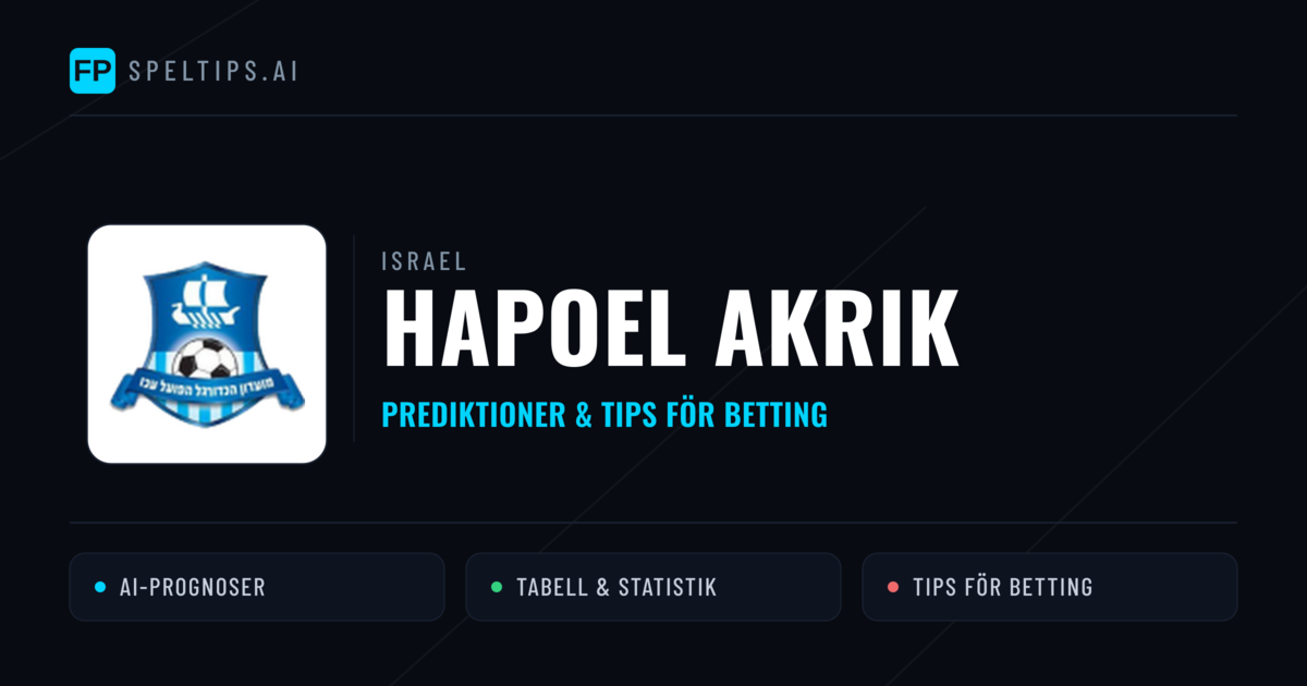 Hapoel Akrik Prognoser & Statistik
