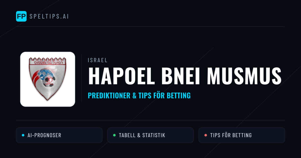 Hapoel Bnei Musmus Prognoser & Statistik