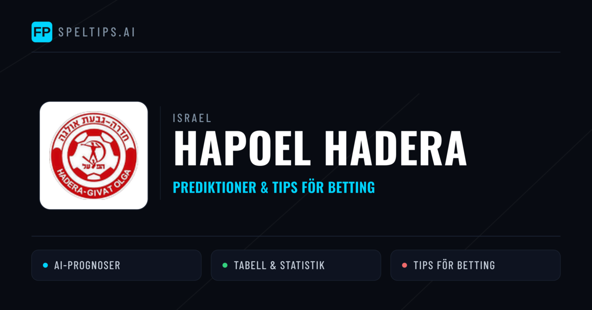 Hapoel Hadera Prognoser & Statistik