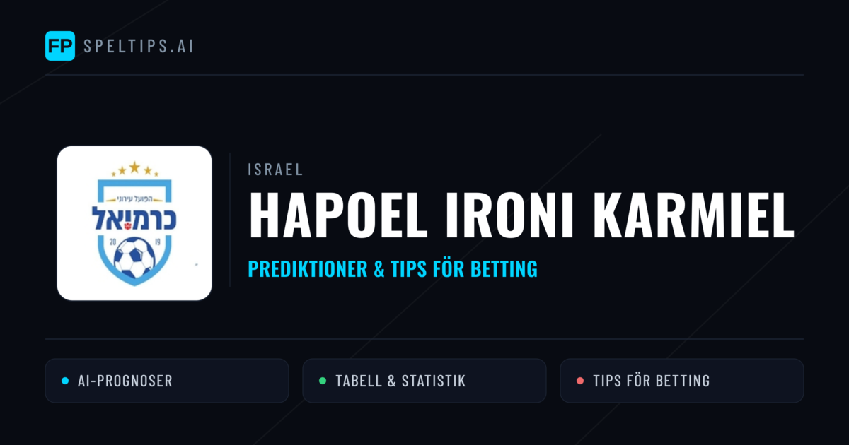 Hapoel Ironi Karmiel Prognoser & Statistik