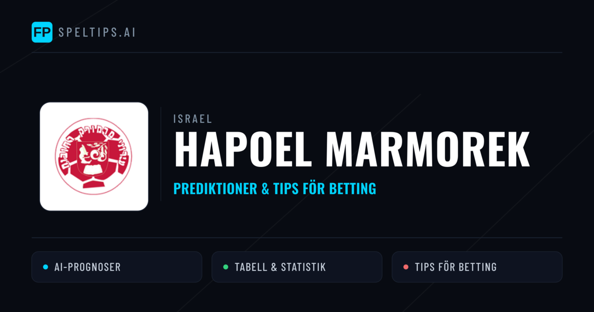 Hapoel Marmorek Prognoser & Statistik