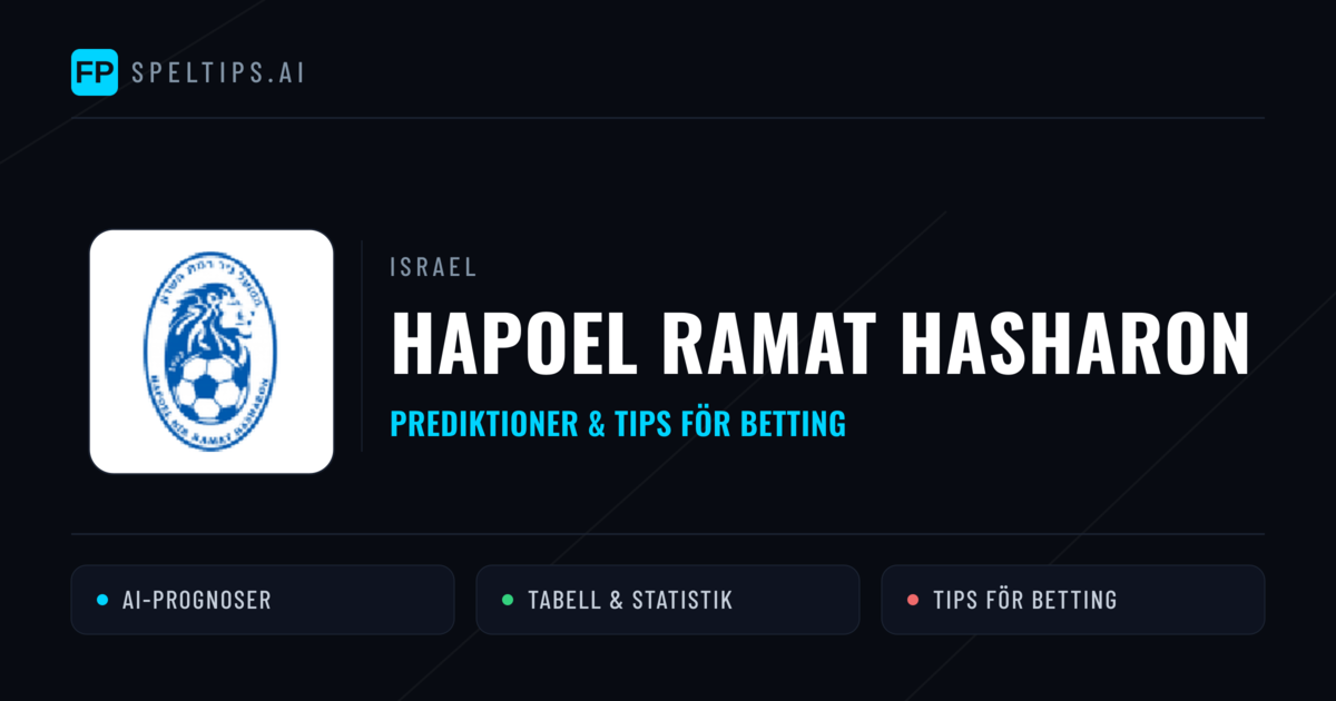 Hapoel Ramat HaSharon Prognoser & Statistik