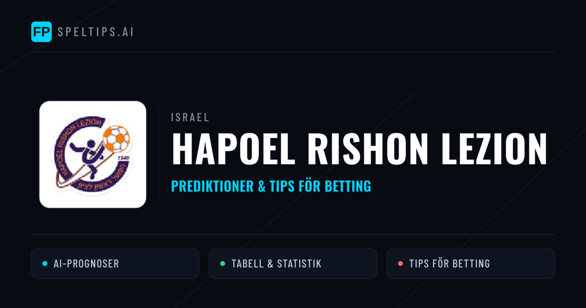 Hapoel Rishon LeZion Prognoser & Statistik
