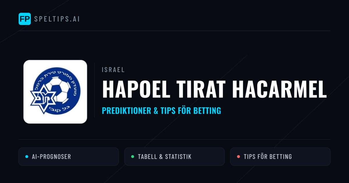 Hapoel Tirat HaCarmel Prognoser & Statistik