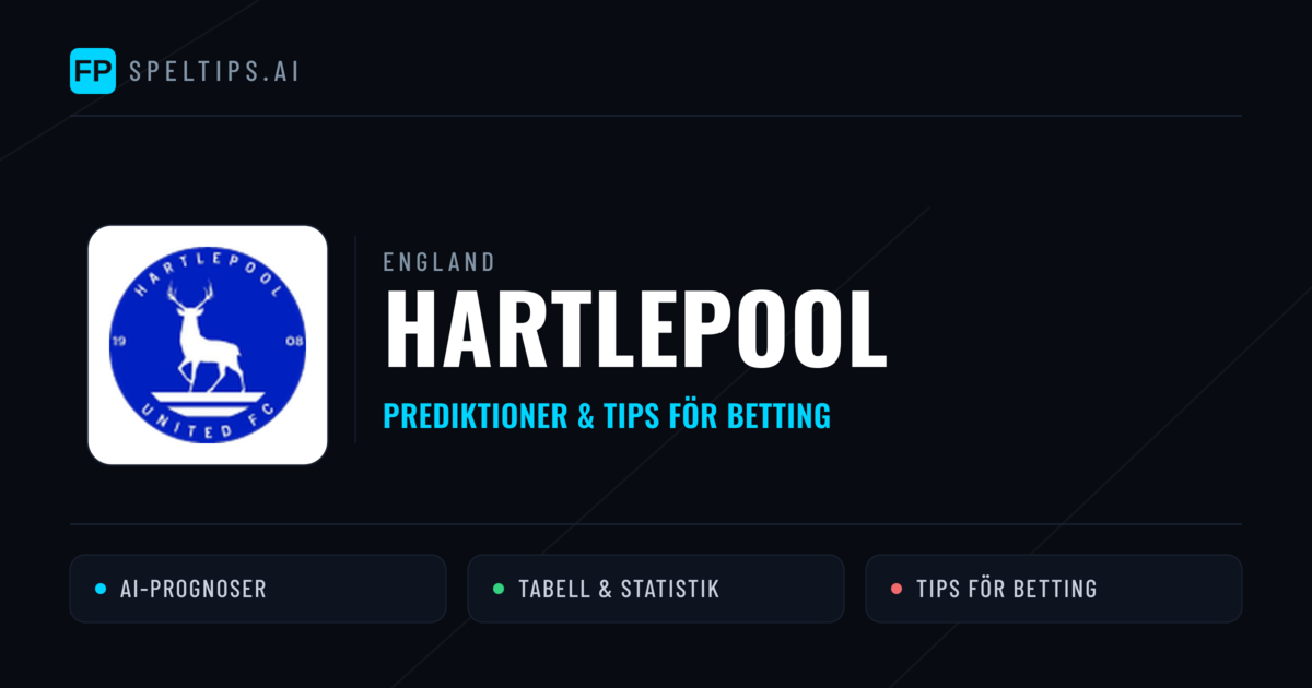 Hartlepool Prognoser & Statistik