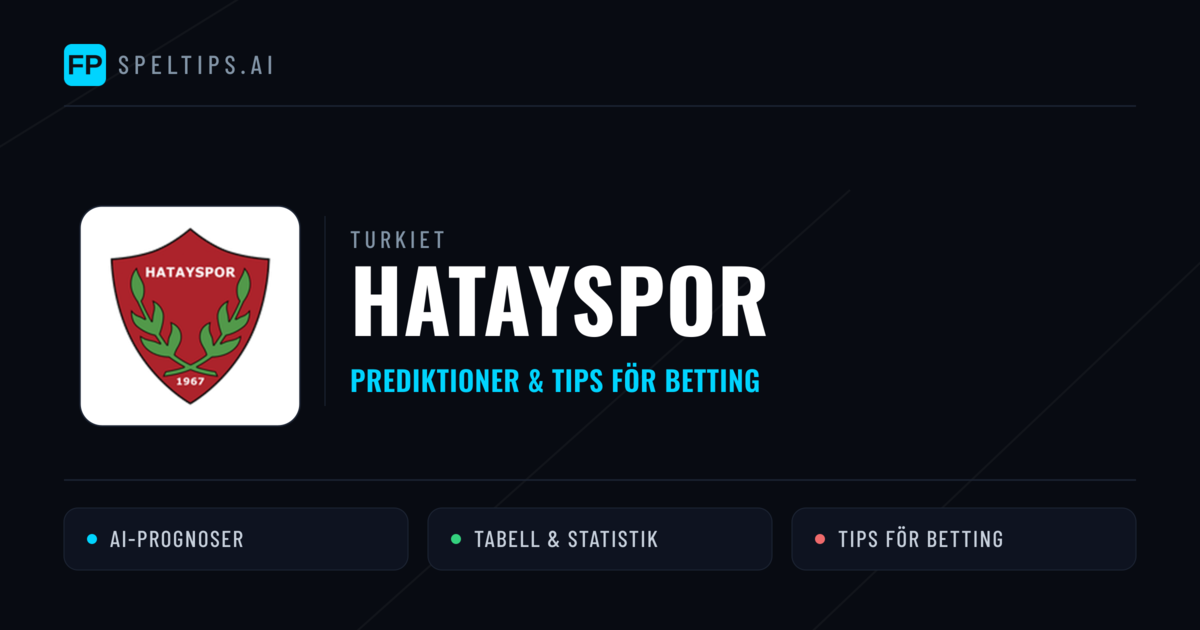 Hatayspor Prognoser & Statistik