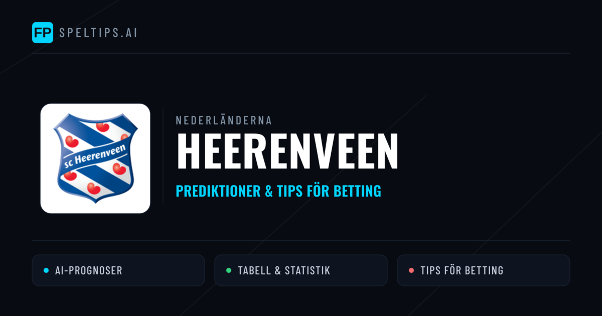 Heerenveen Prognoser & Statistik