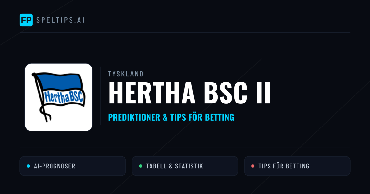 Hertha BSC II Prognoser & Statistik
