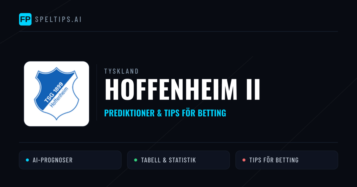Hoffenheim II Prognoser & Statistik