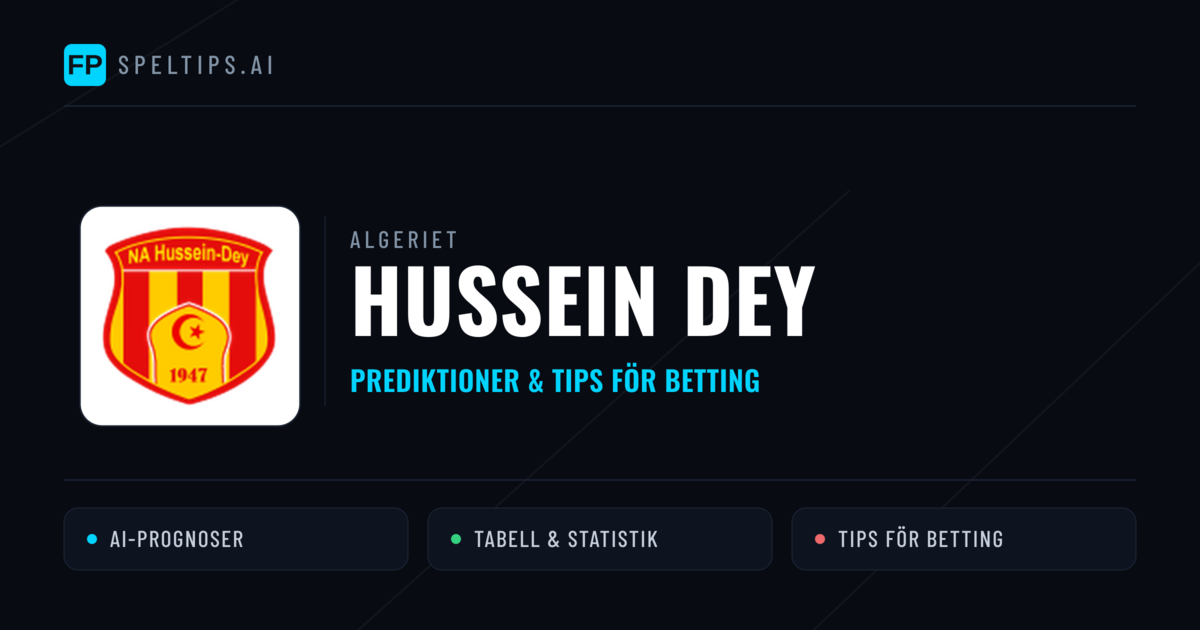 Hussein Dey Prognoser & Statistik