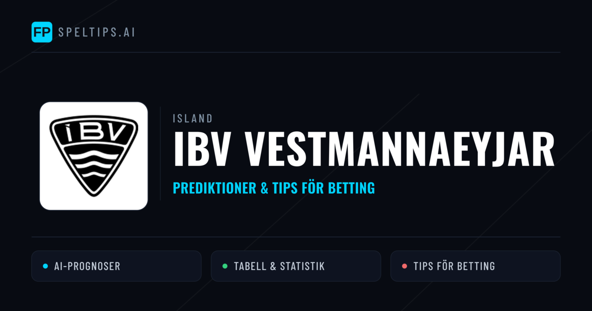 IBV Vestmannaeyjar Prognoser & Statistik