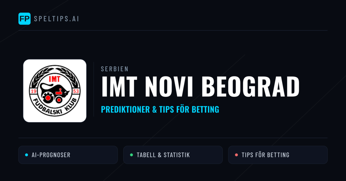 IMT Novi Beograd Prognoser & Statistik
