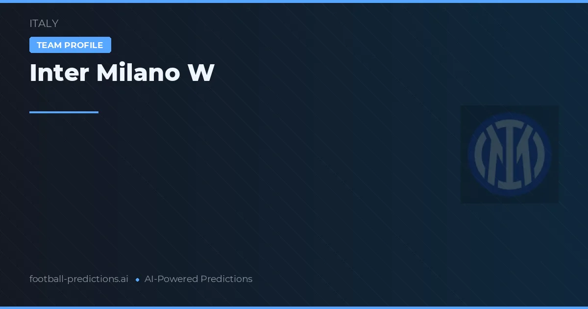 Inter Milano W Prognoser & Statistik