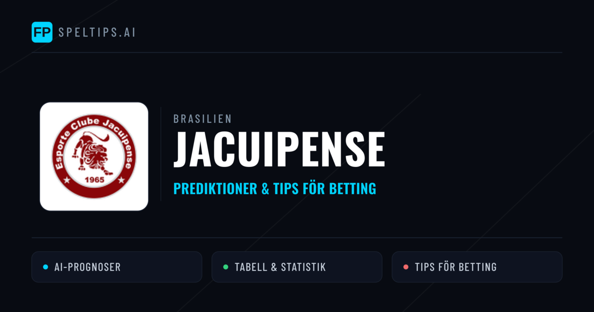 Jacuipense Prognoser & Statistik