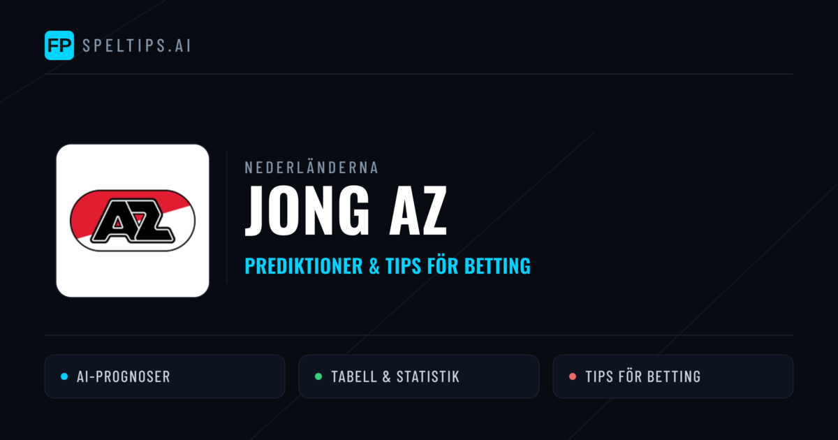 Jong AZ Prognoser & Statistik