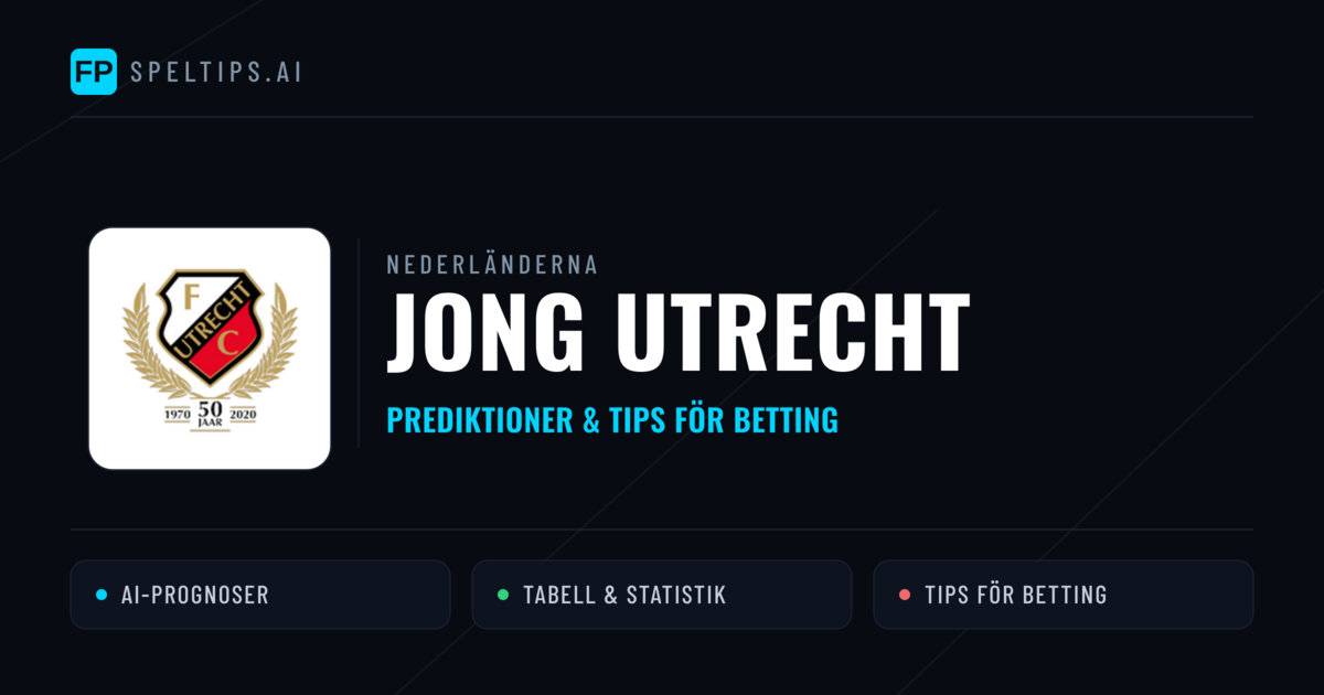 Jong Utrecht Prognoser & Statistik