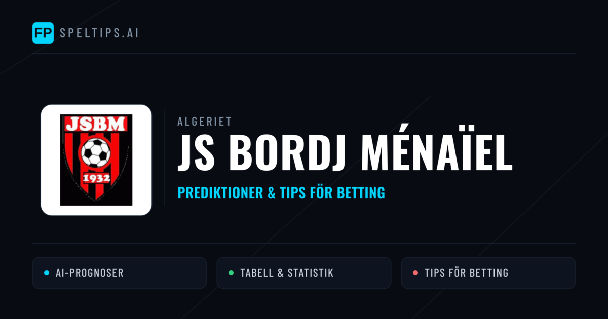 JS Bordj Ménaïel Prognoser & Statistik