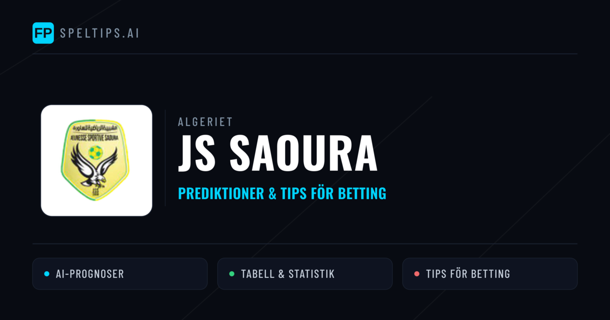 JS Saoura Prognoser & Statistik