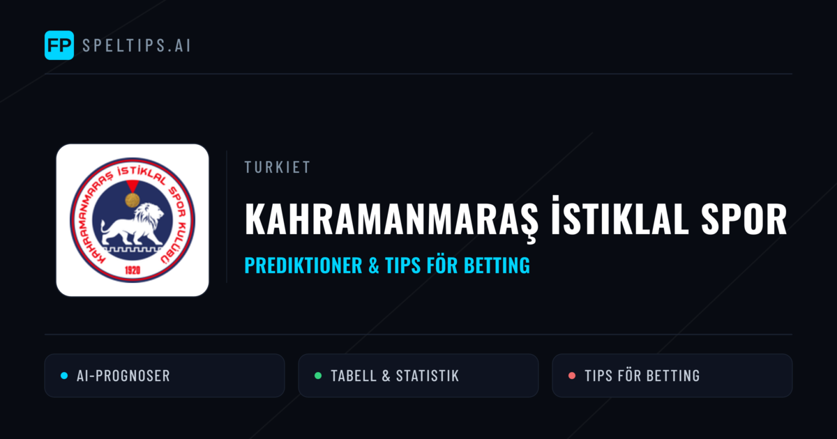 Kahramanmaraş İstiklal Spor Prognoser & Statistik