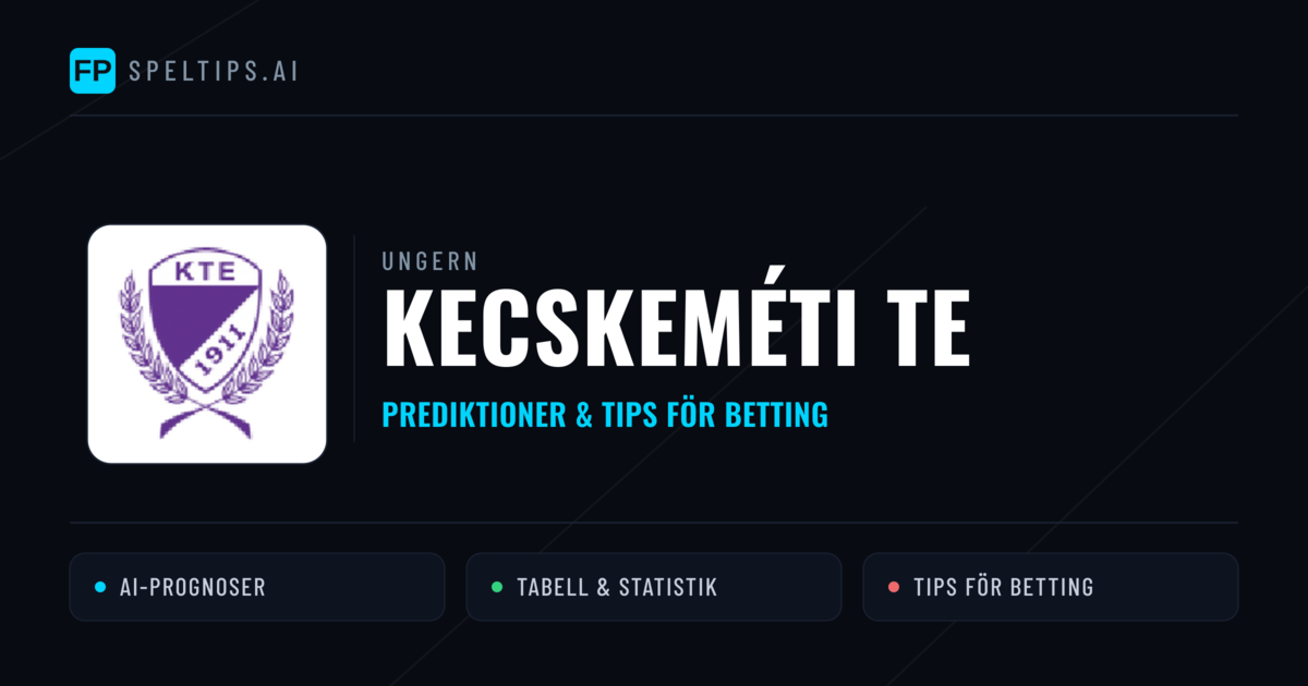 Kecskeméti TE Prognoser & Statistik
