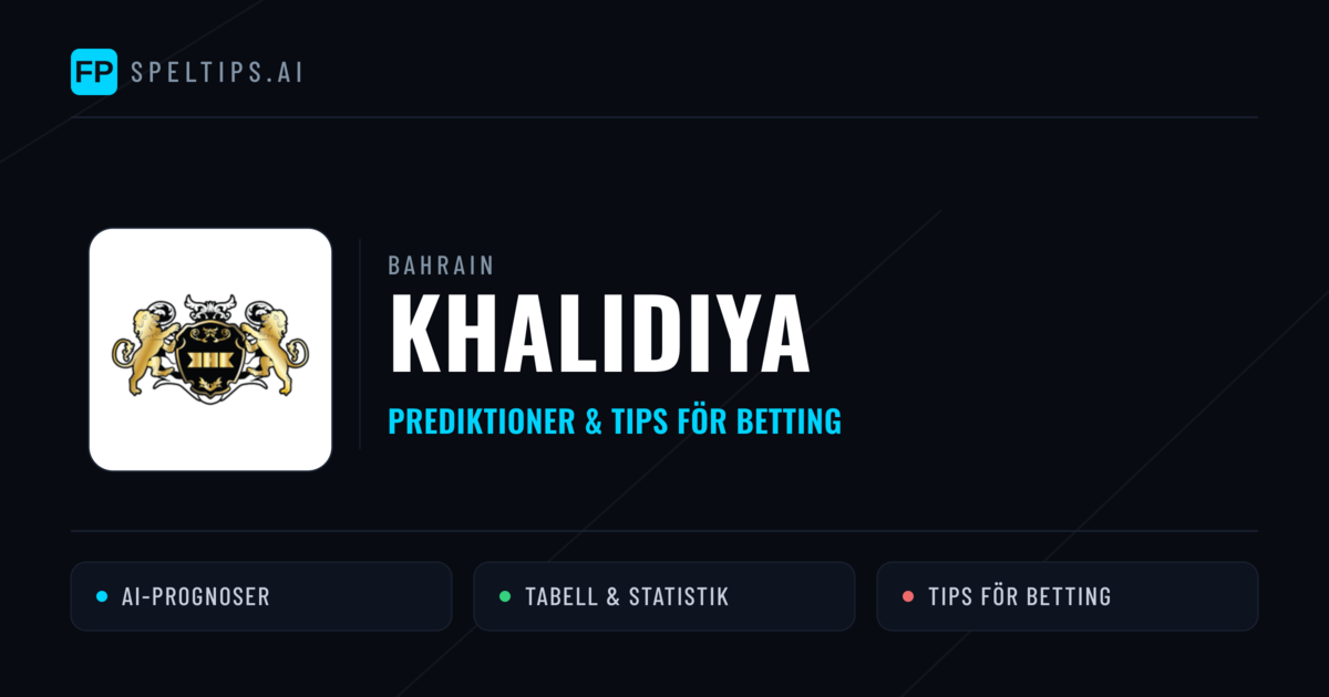 Khalidiya Prognoser & Statistik