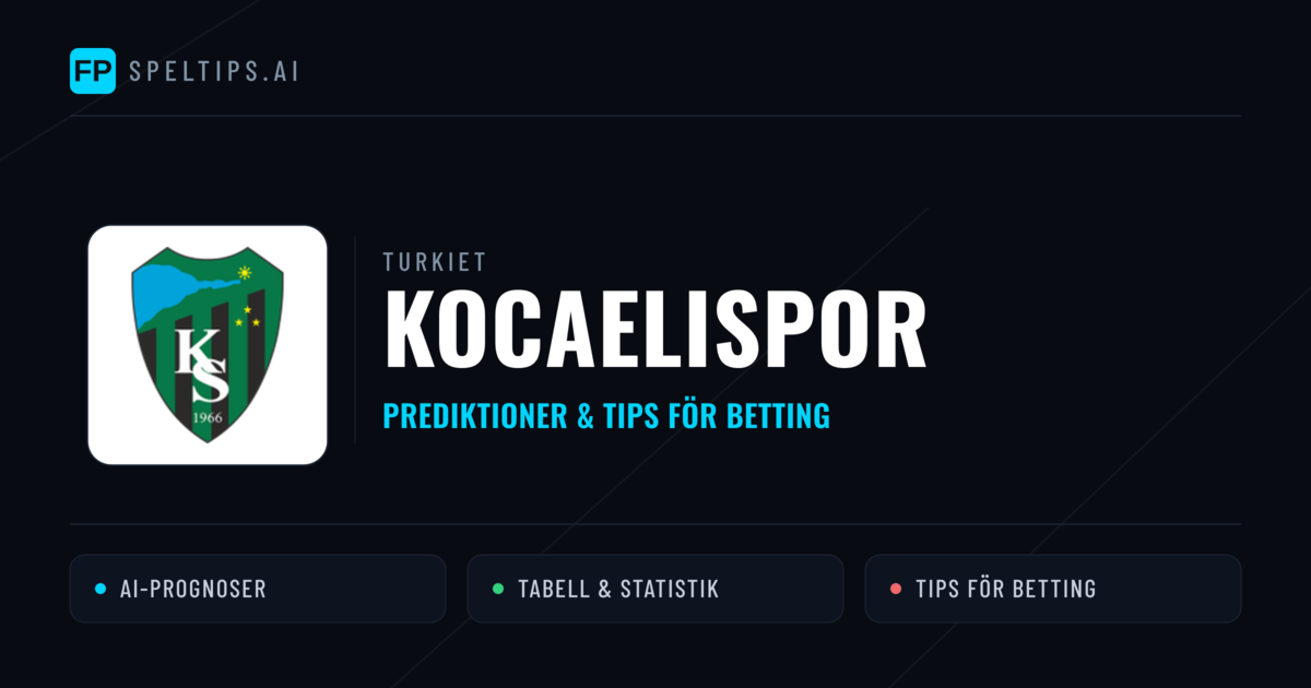 Kocaelispor Prognoser & Statistik