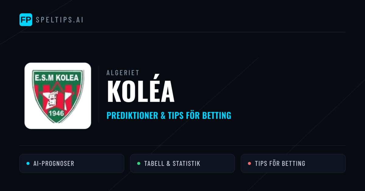 Koléa Prognoser & Statistik