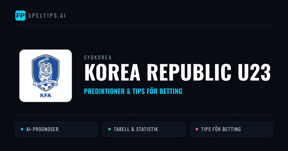 Korea Republic U23 Prognoser & Statistik