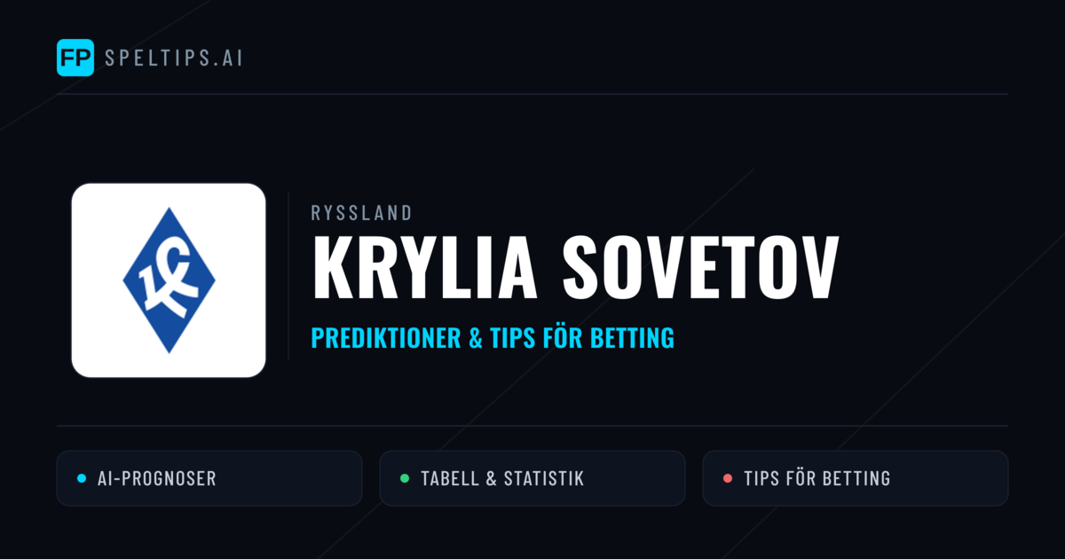 Krylia Sovetov Prognoser & Statistik