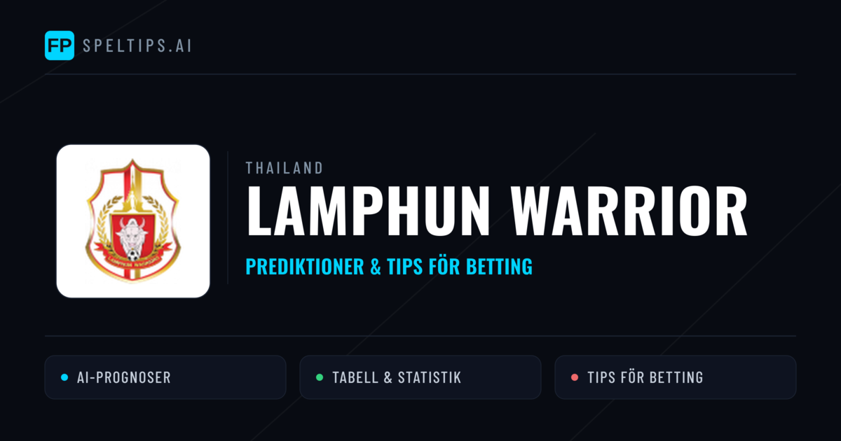 Lamphun Warrior Prognoser & Statistik