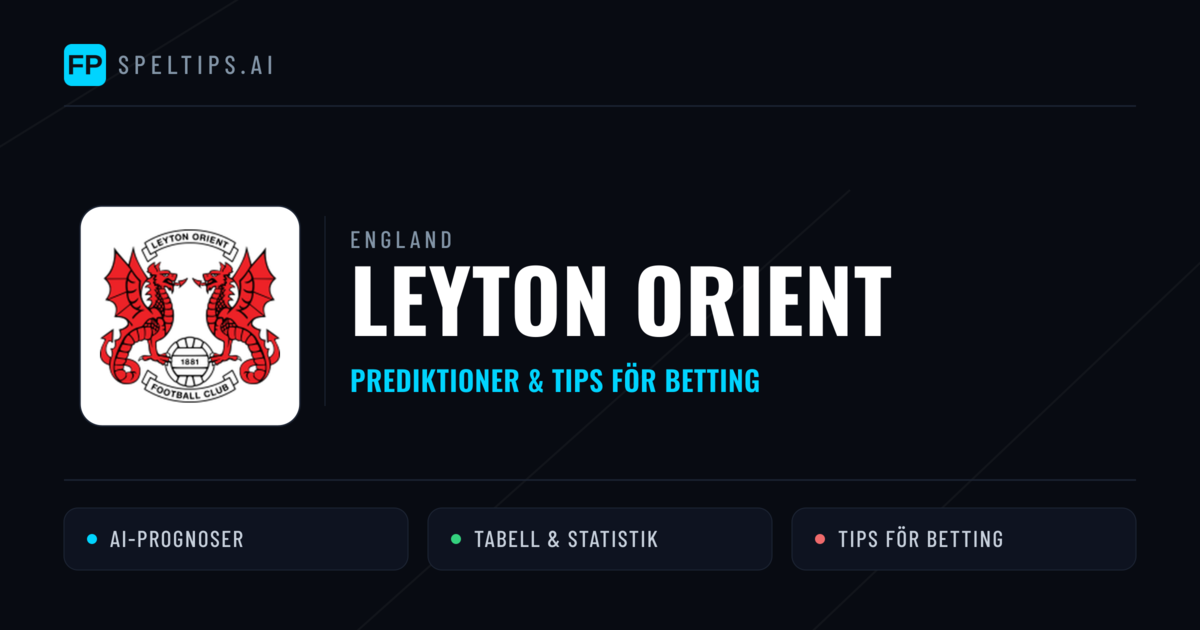 Leyton Orient Prognoser & Statistik