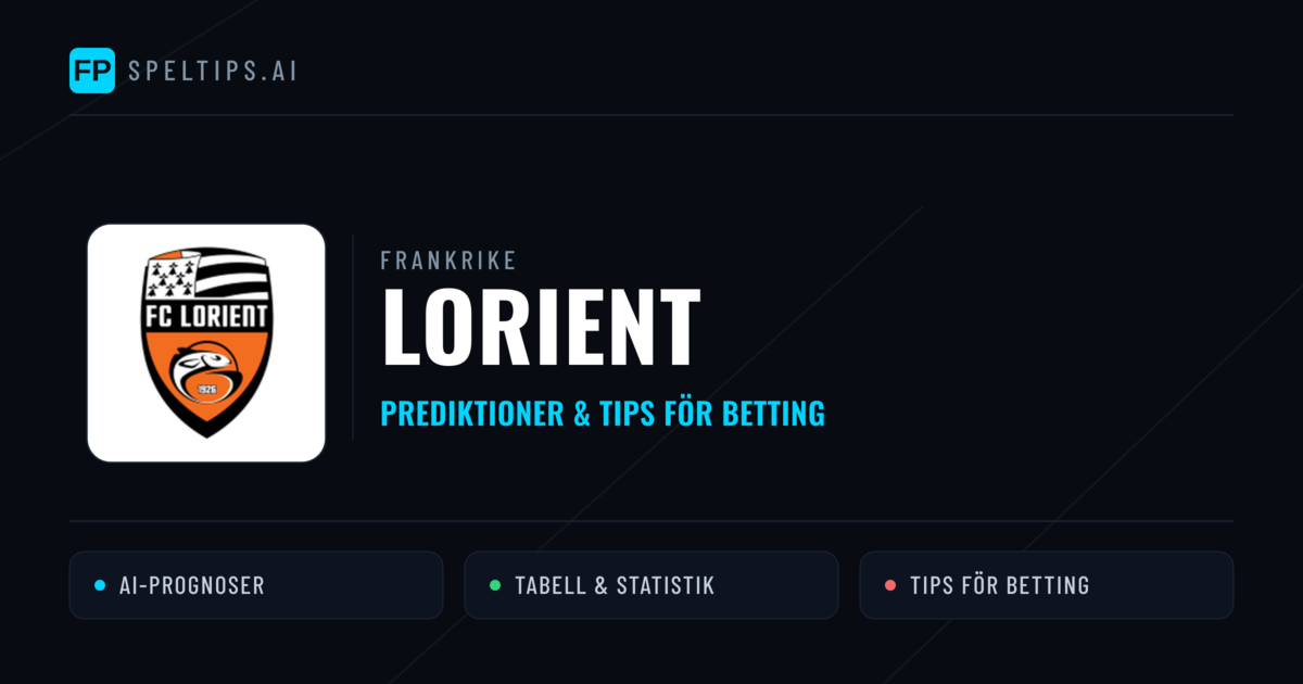 Lorient Prognoser & Statistik