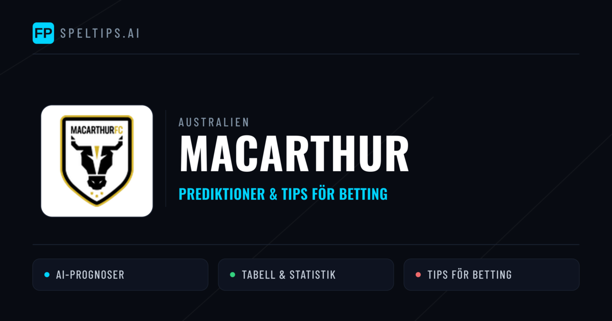 Macarthur Prognoser & Statistik