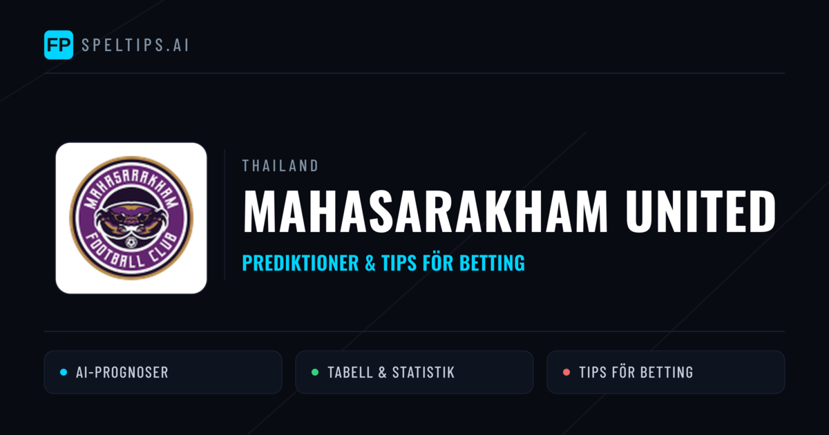 Mahasarakham United Prognoser & Statistik